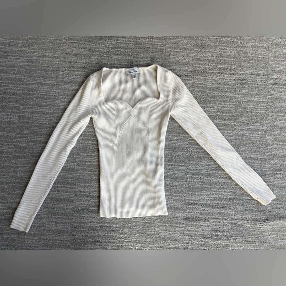 & Other Stories Cream Ribbed Knit